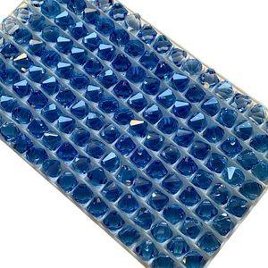 Swarovski Lot/24 8mm Light Sapphire Bicone Faceted Crystals - Made in Au…